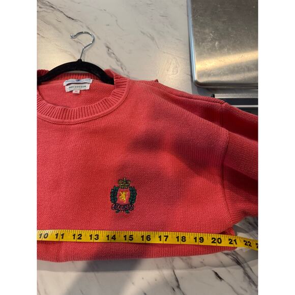 English Sports Shop Bermuda Crewneck Sweater M Cotton Crest Preppy Academia - Picture 5 of 8